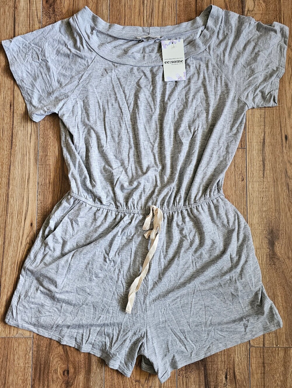 Eesome  Gray Short Sleeve Romper